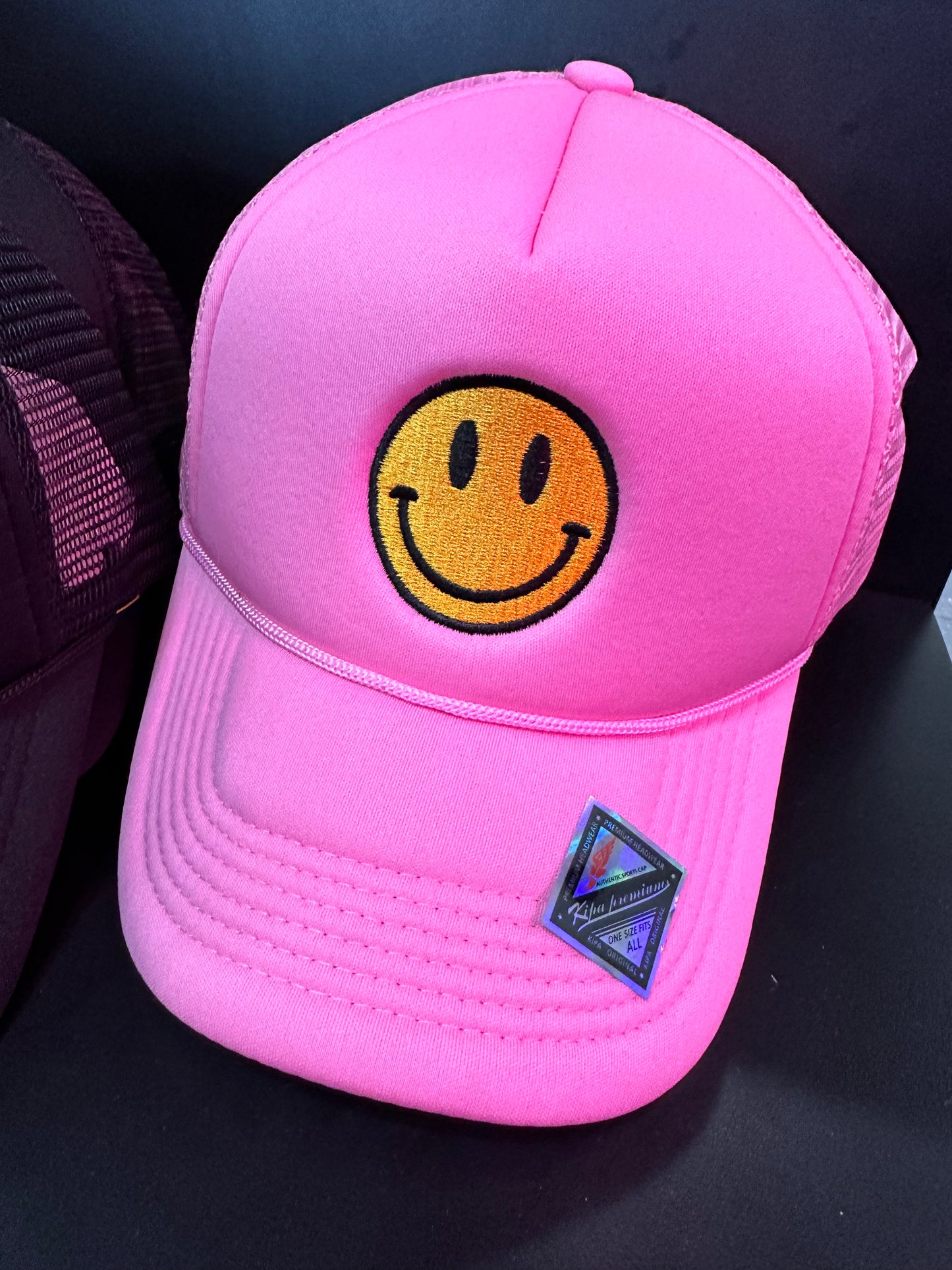 smile patch hat