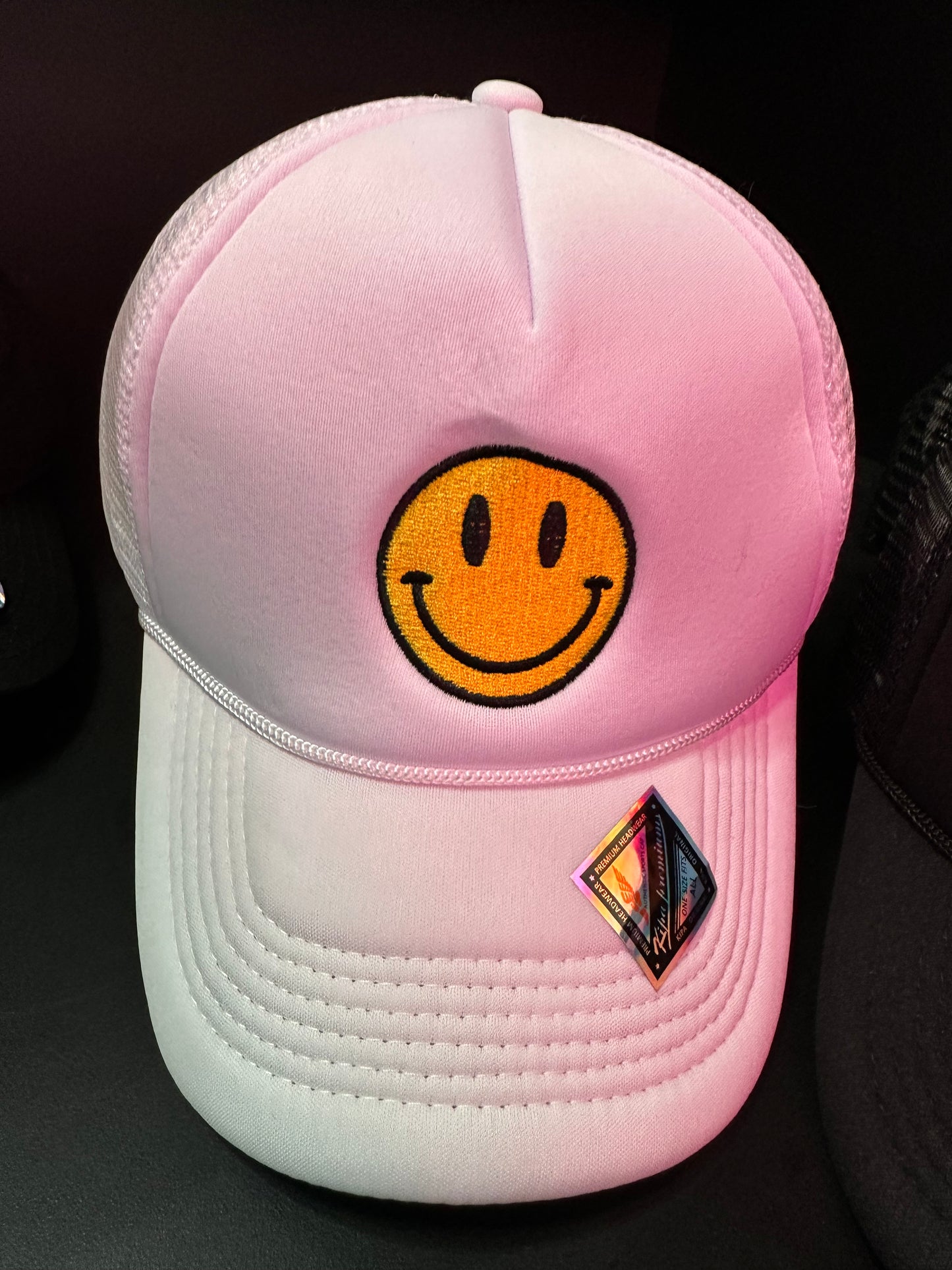 smile patch hat