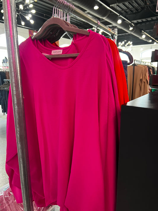 Solid V Neck Dolman
