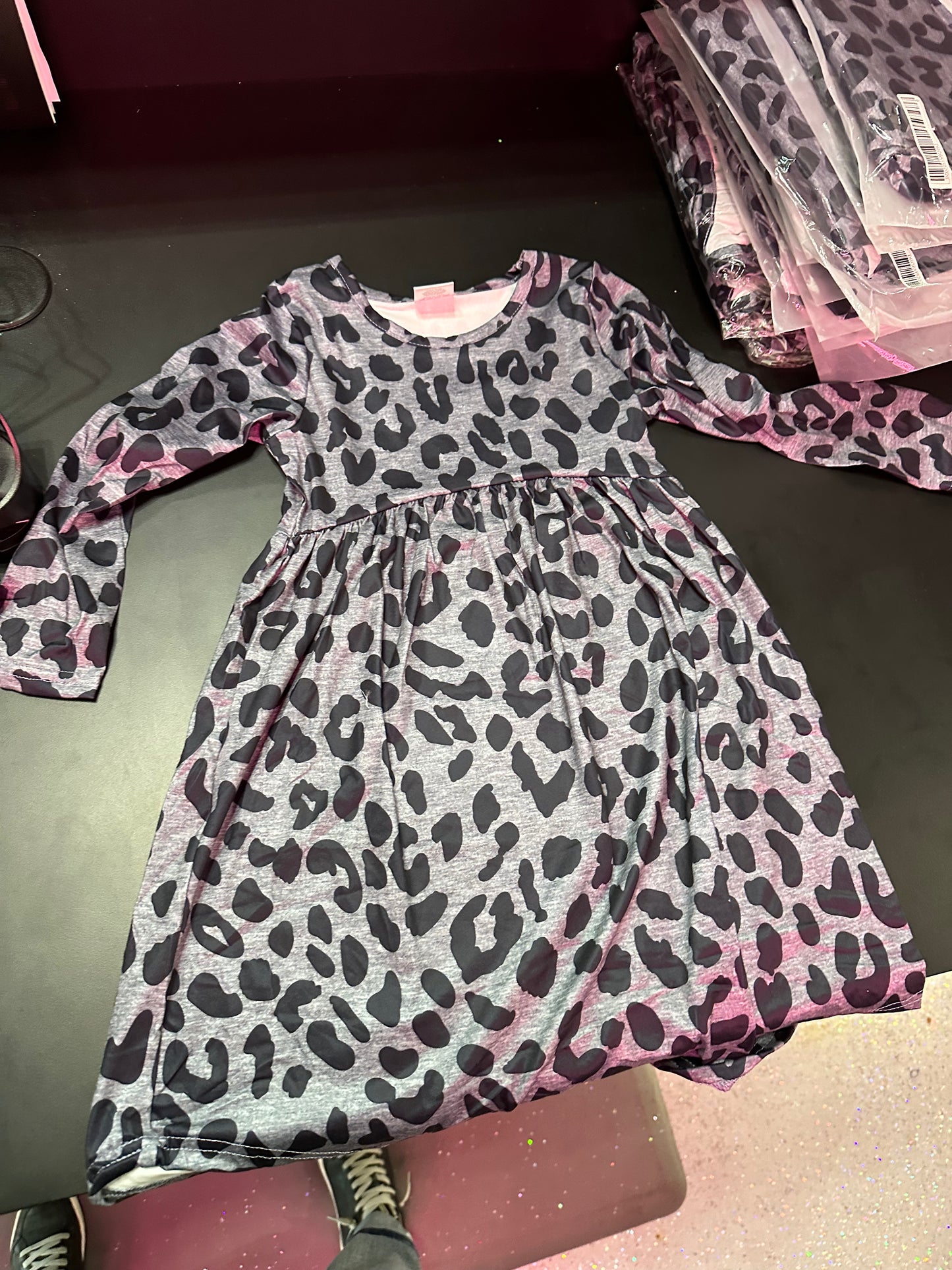 Grey Leopard Dress
