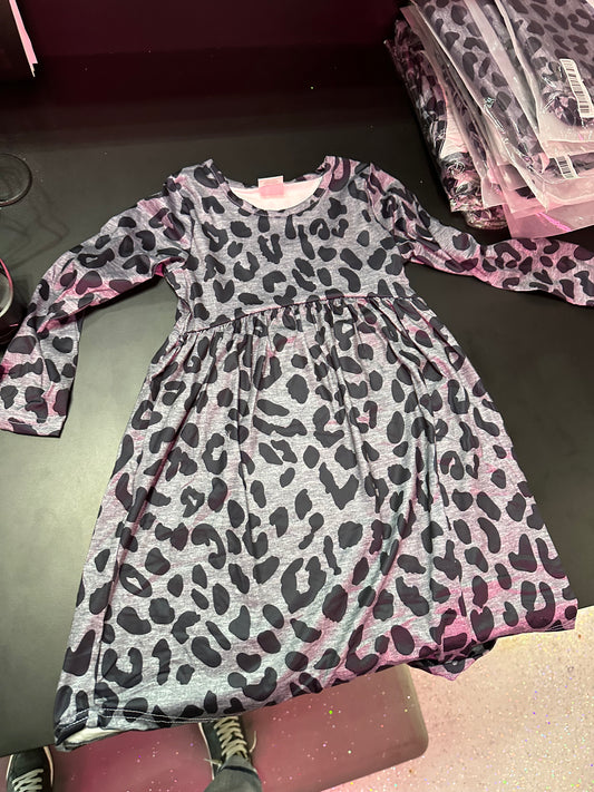Grey Leopard Dress