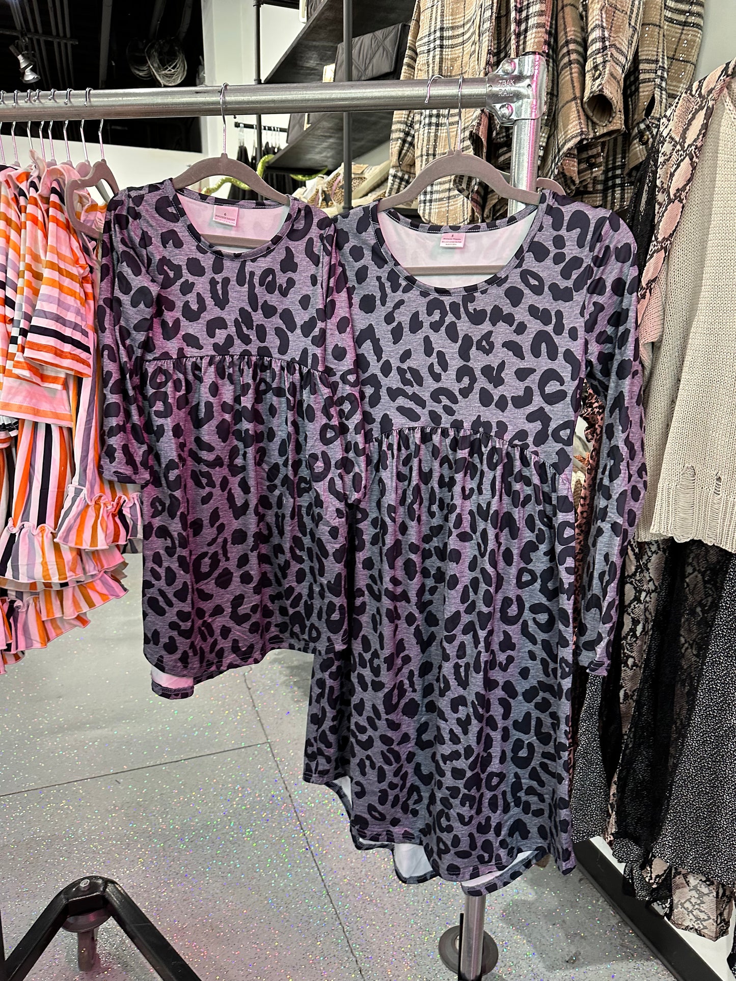 Grey Leopard Dress Womens