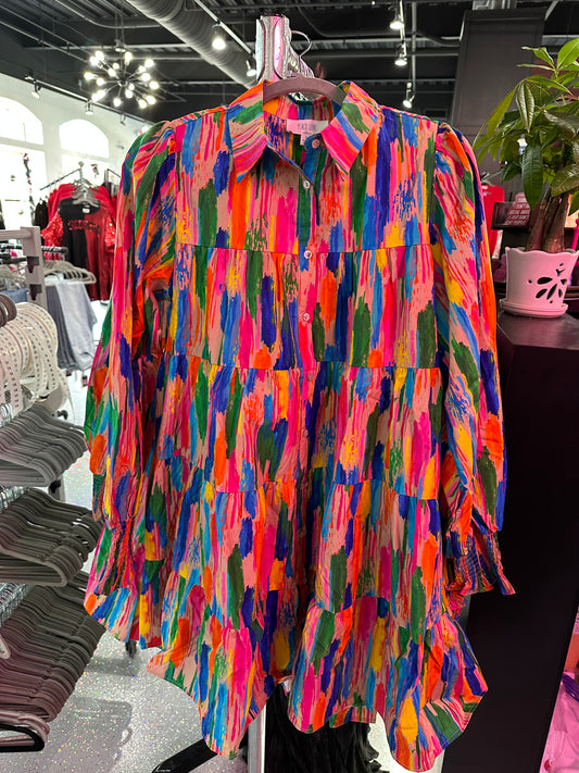 Multicolor Poplin Dress