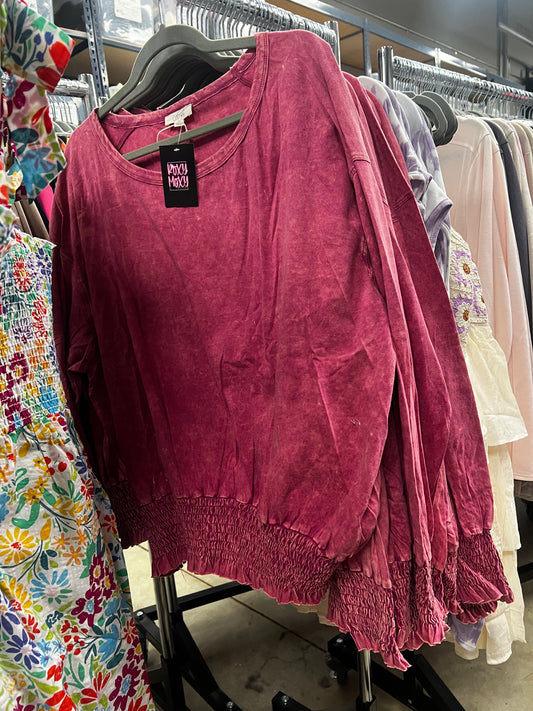 Washed Fuchsia Terry Knit