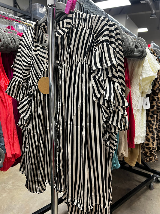 Striped & Gathered Blouse