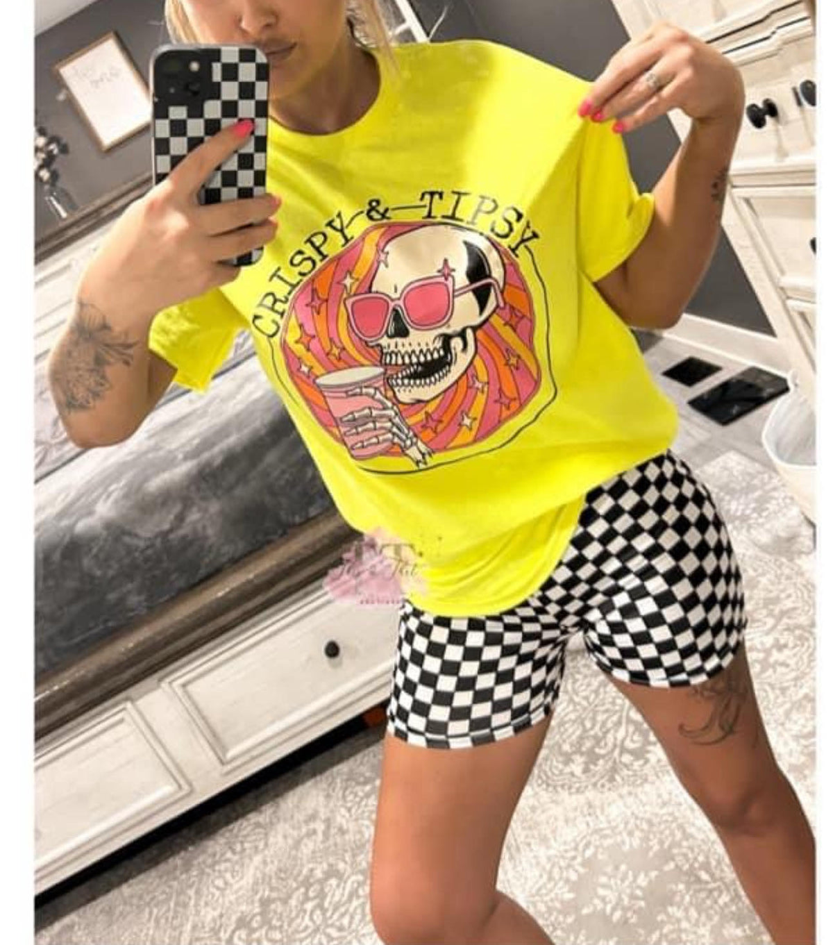 Checkered Bike Shorts