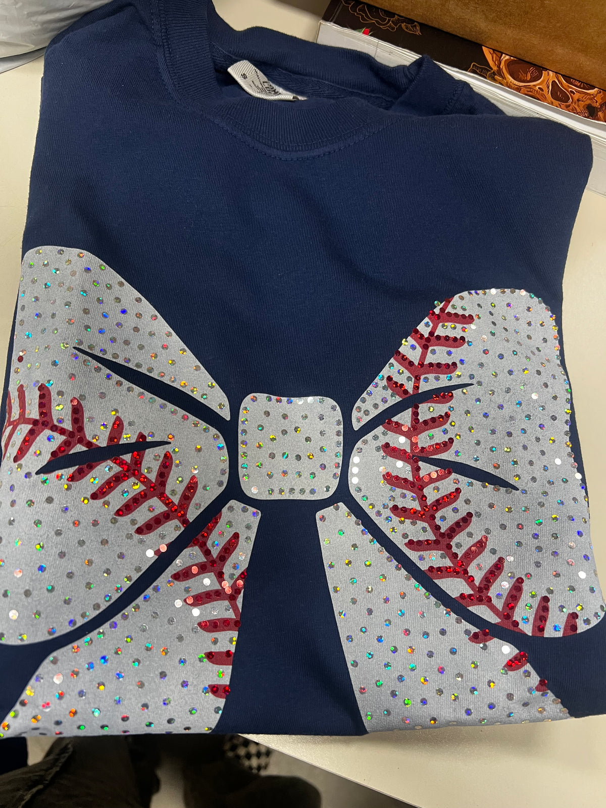 Spangle Baseball Bow