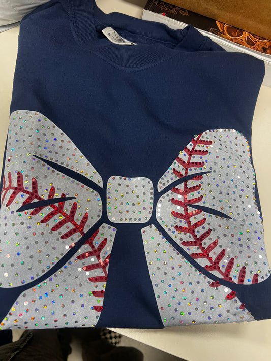 Spangle Baseball Bow