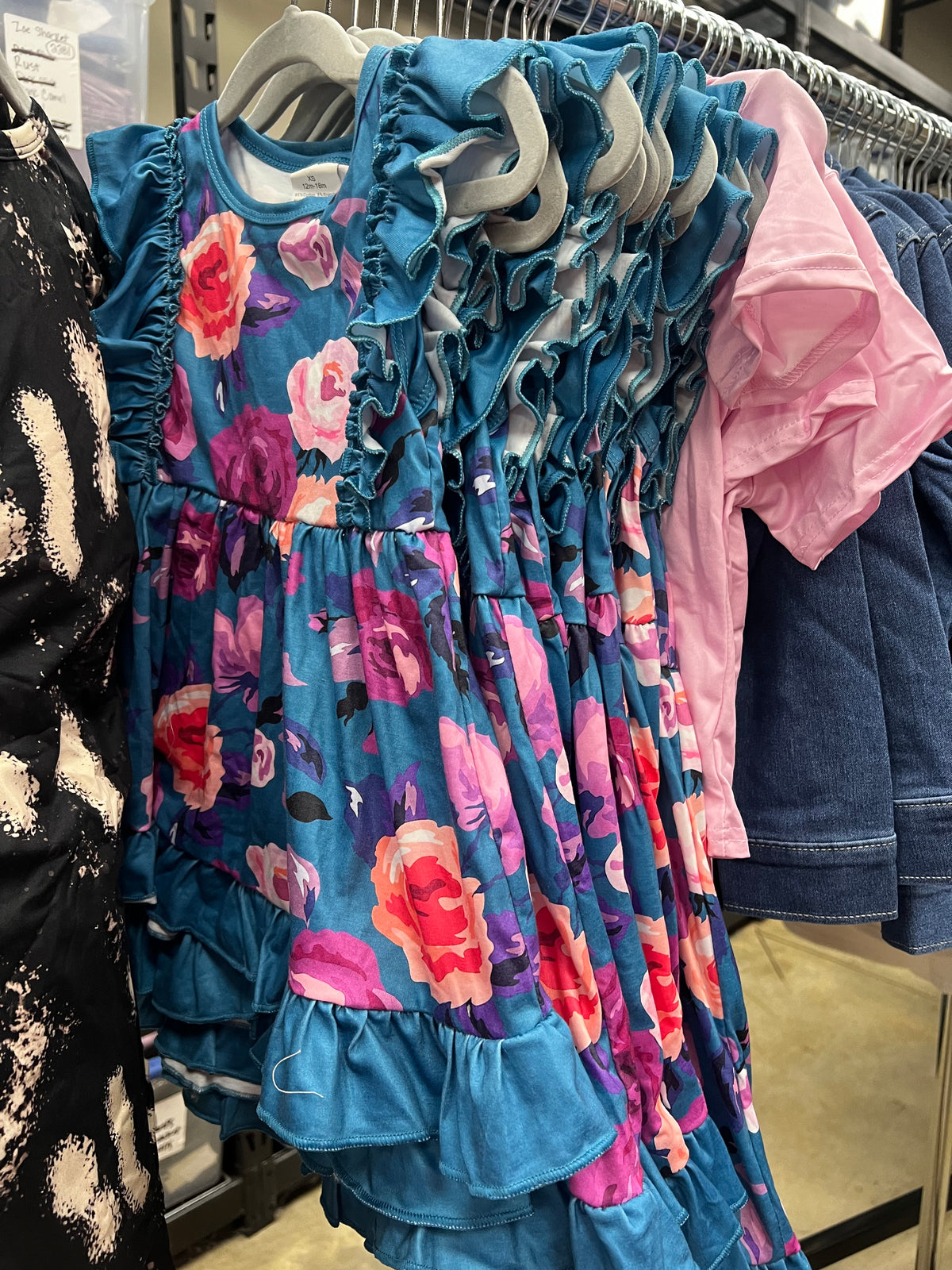 Teal Floral Dress
