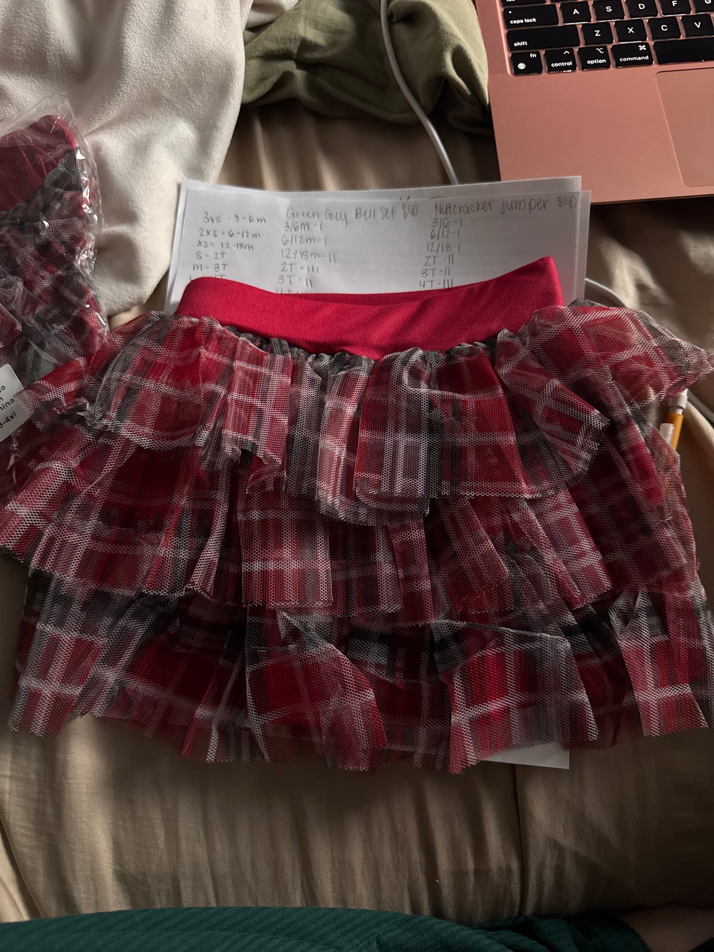 Plaid Mesh Skirt