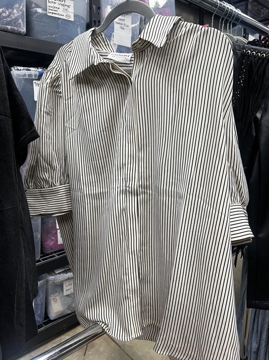 Striped Button Cuff Top
