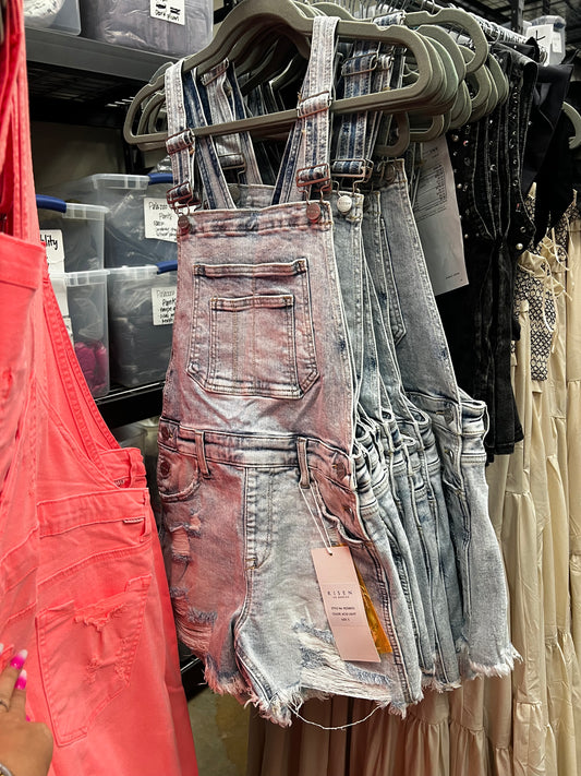 Distressed Stretchy Shortalls