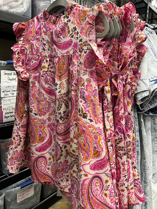 Smocked Paisley Tunic