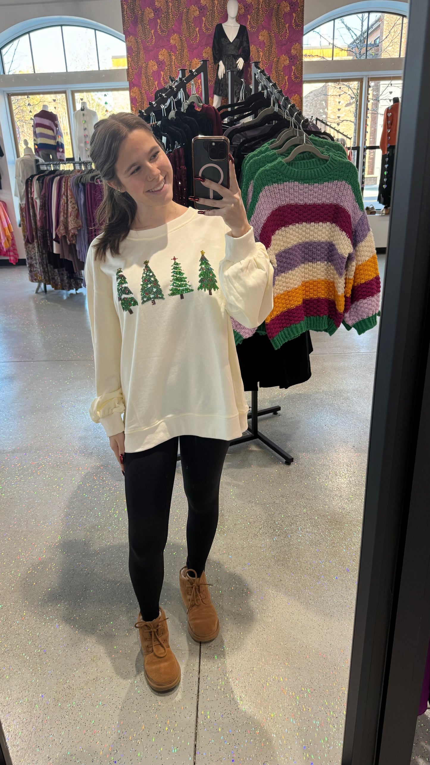 Xmas Tree Sequin Pullover