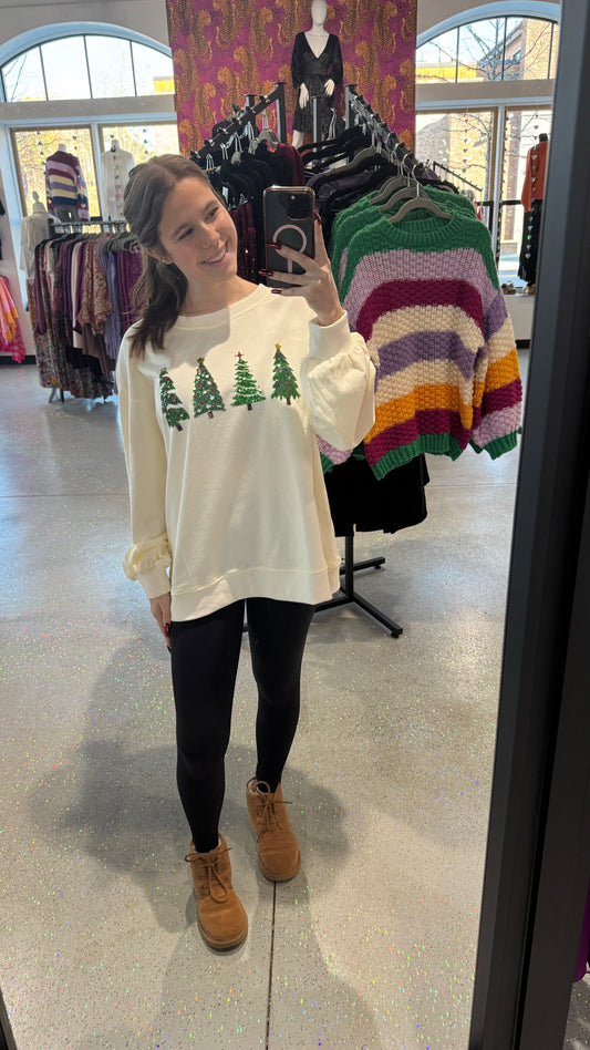 Xmas Tree Sequin Pullover