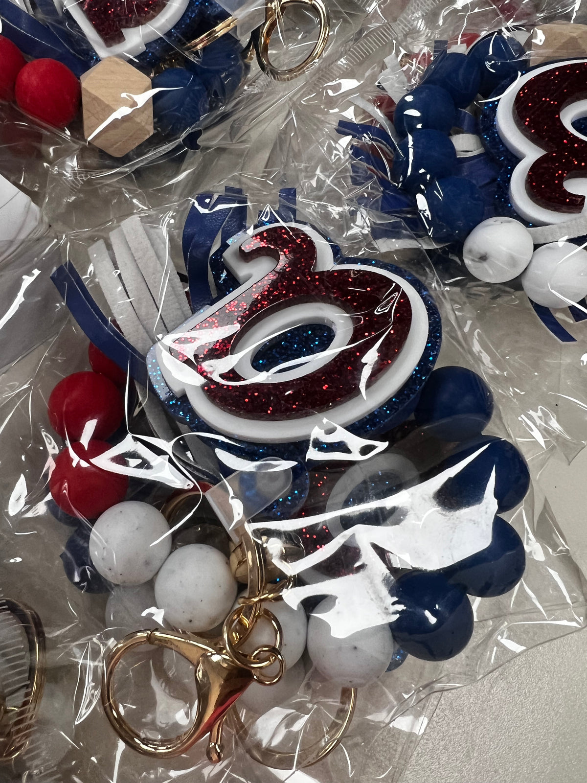 Retro Braves Glitter Wristlet