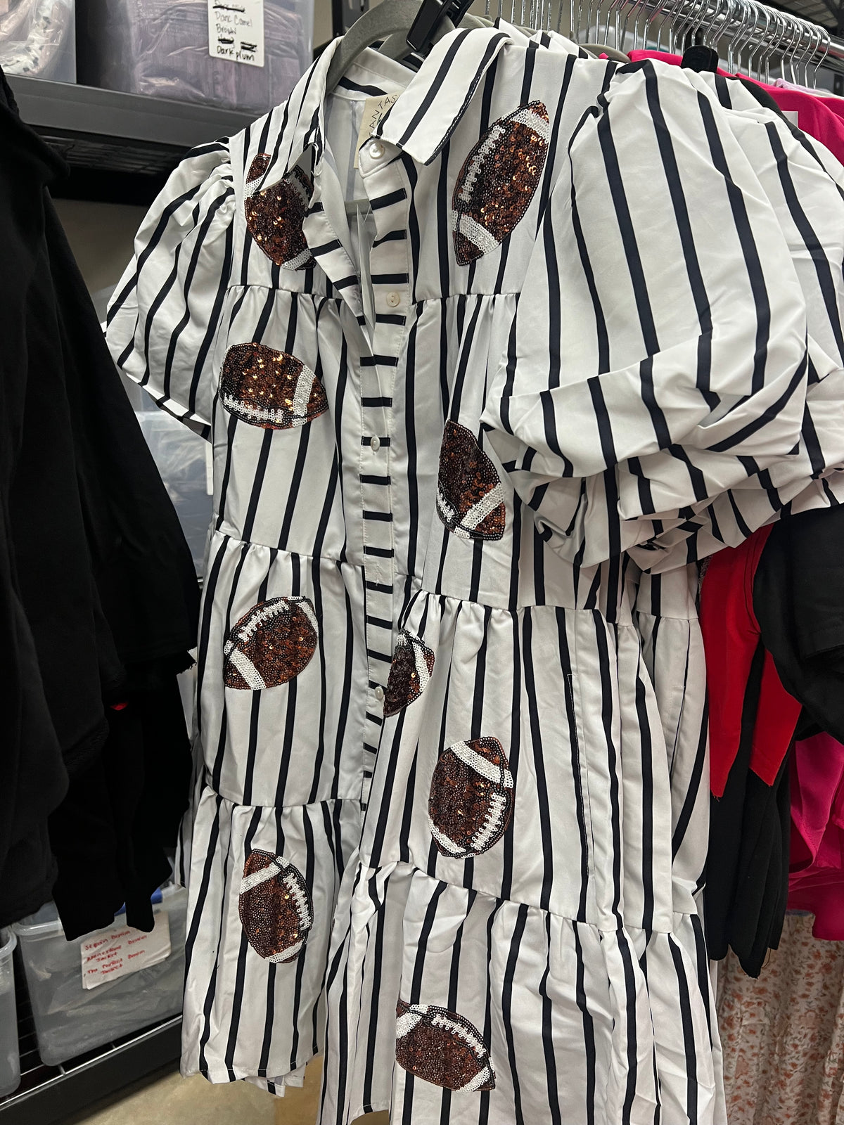 Pinstriped Poplin Football Dress