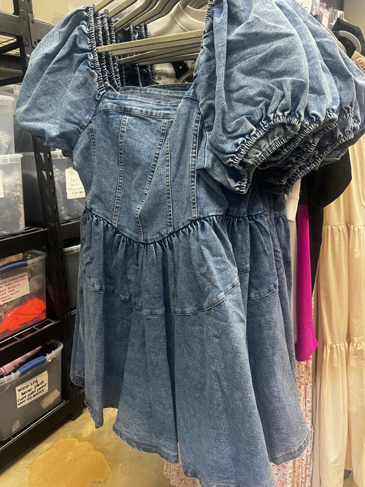 denim circle skirt dress