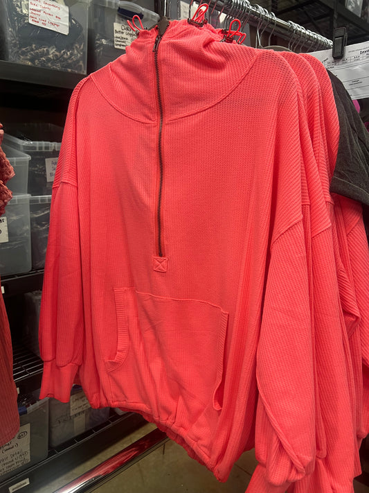 Waffle half zip