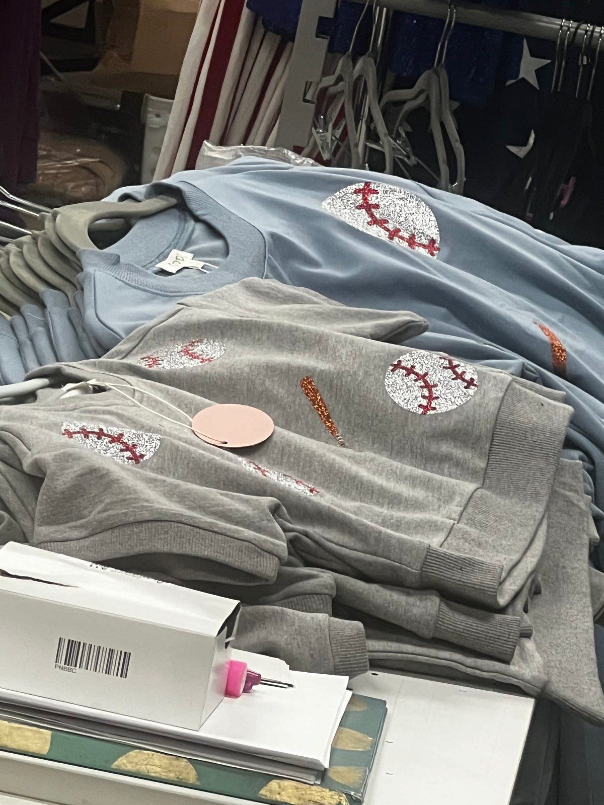 Baseball Glitter Patch Crewneck