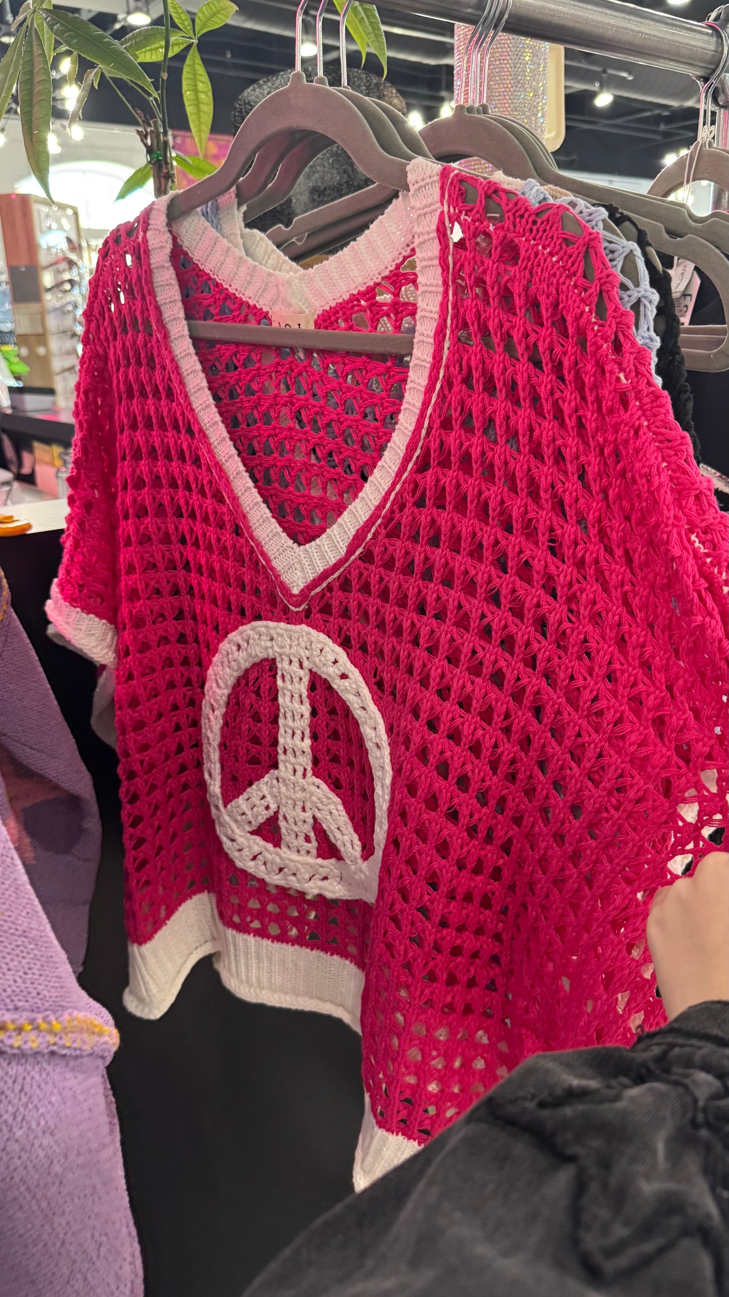 Peace Knit Short Sleeve Sweater