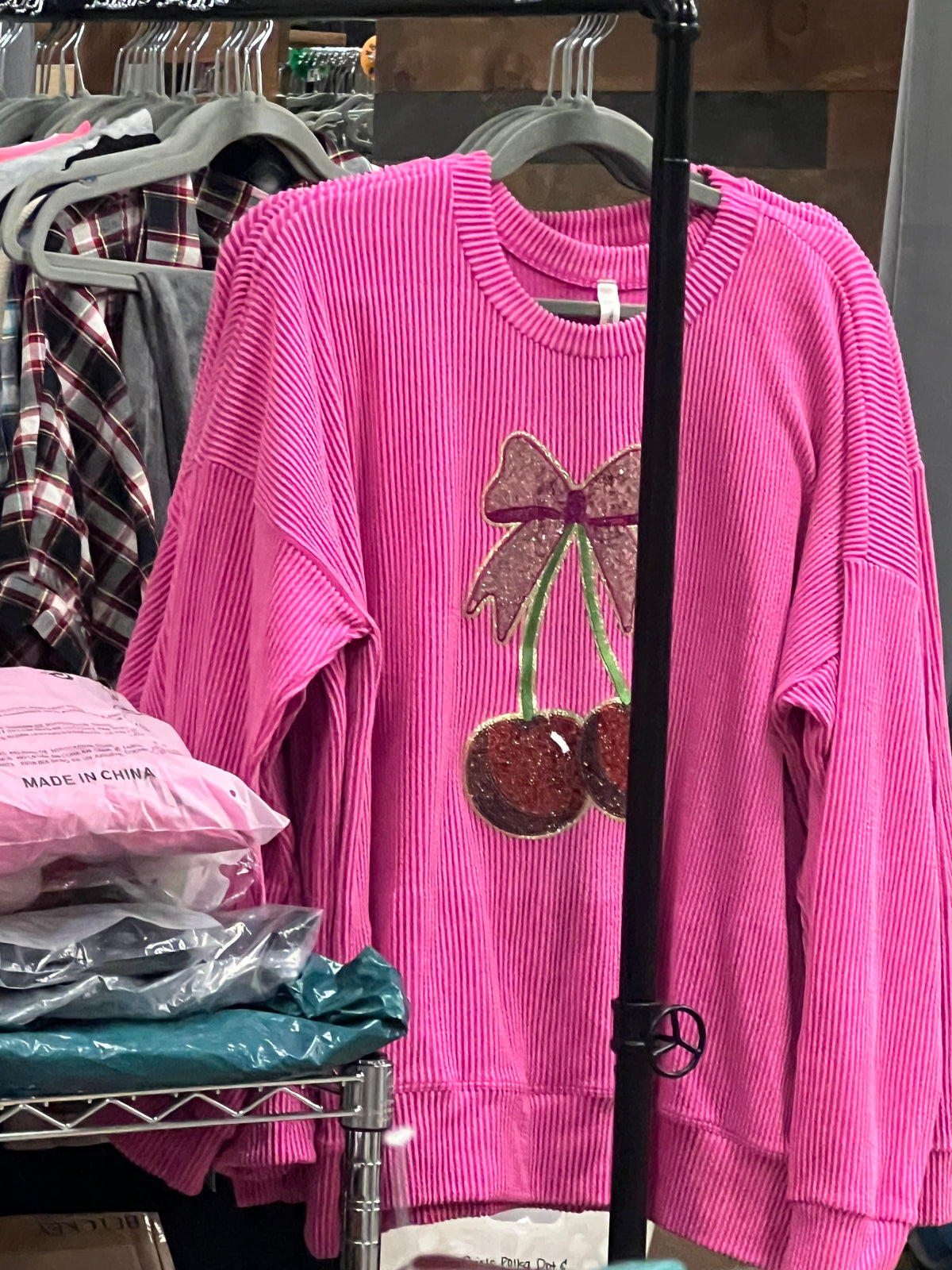 Cherry Corded Pullover