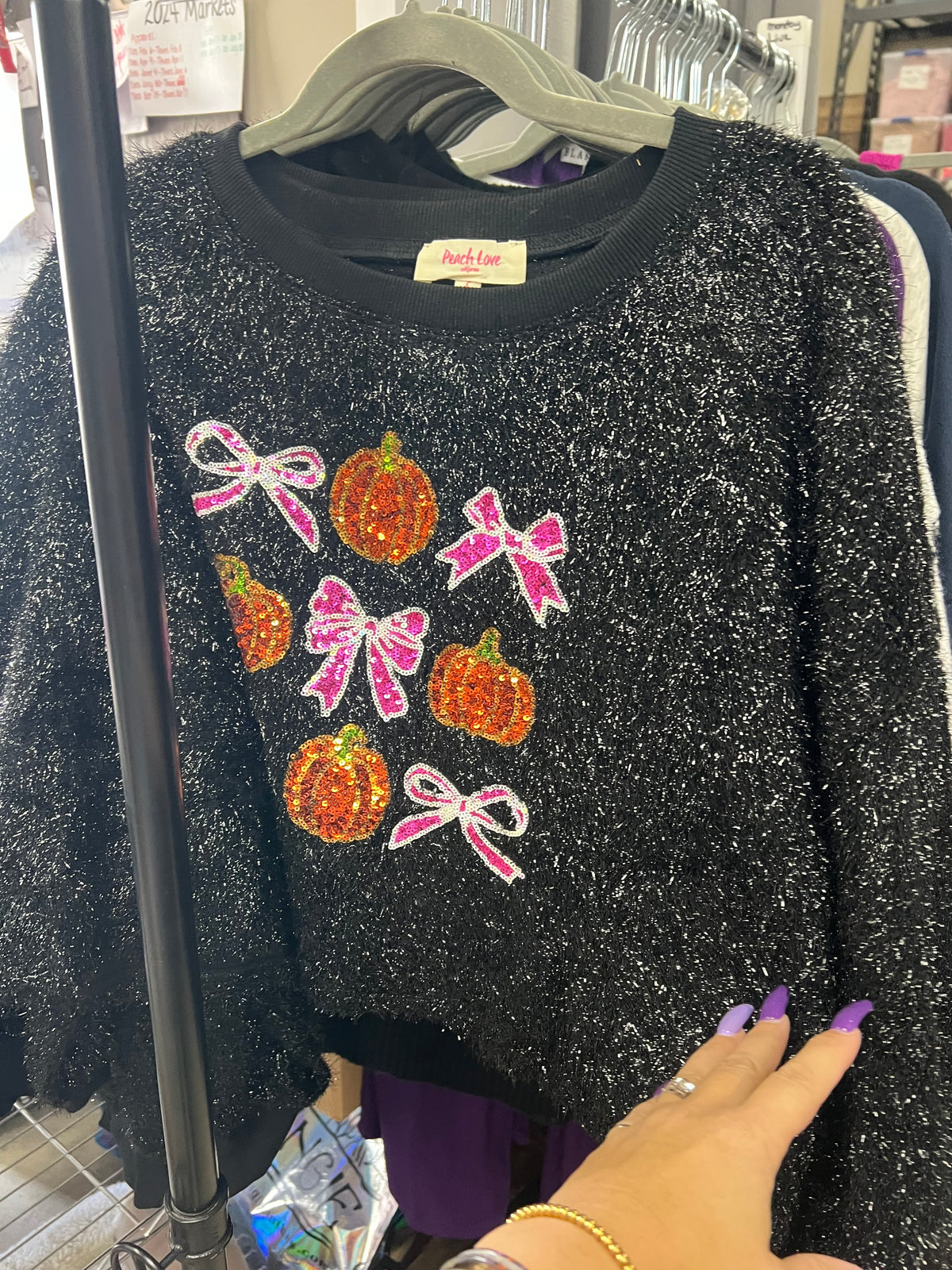 Pumpkin & Bow Knit Top