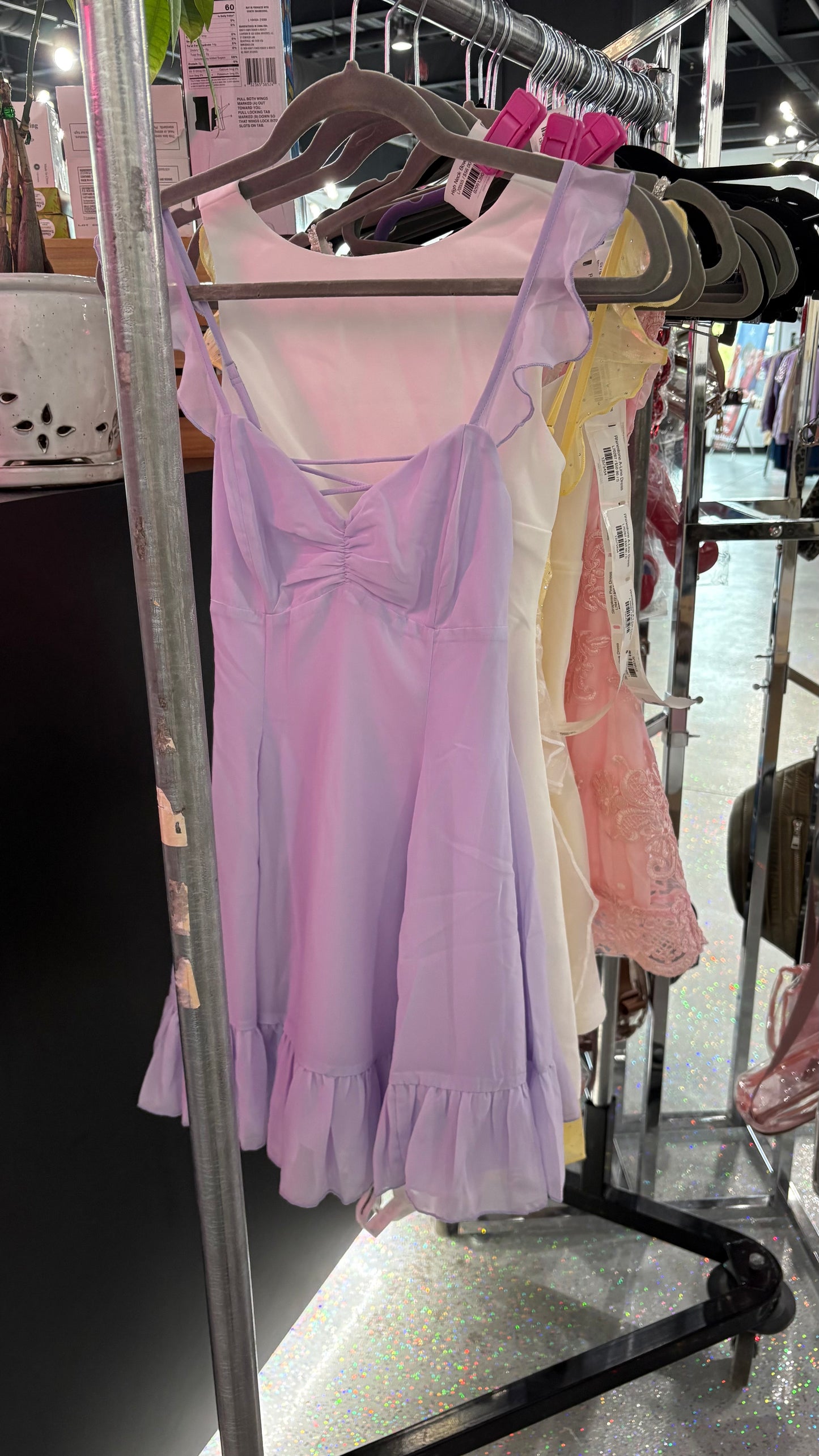 Ruffle Strap Fit and Flare Dress