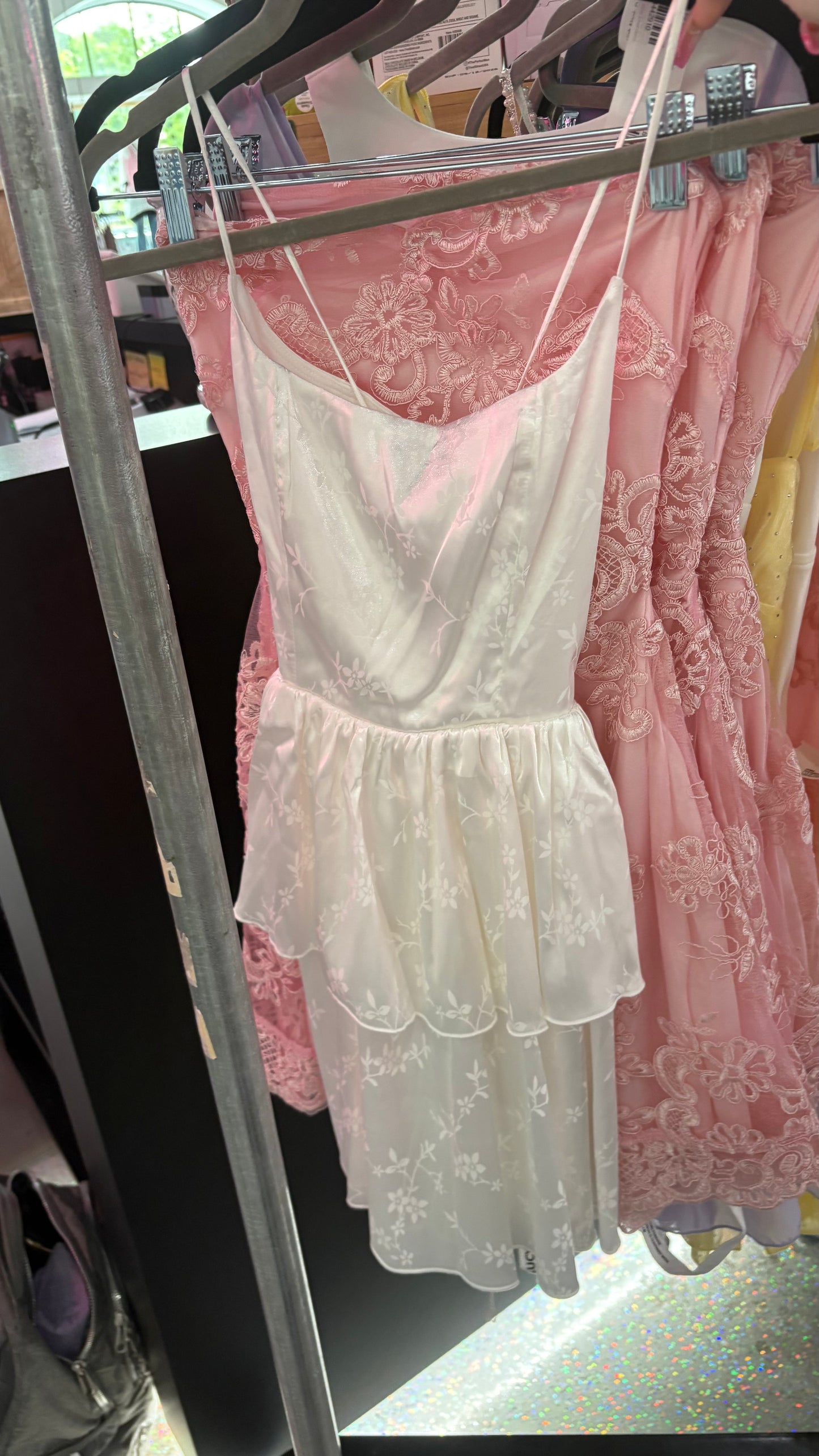 Satin Jacquard Ruffle Dress
