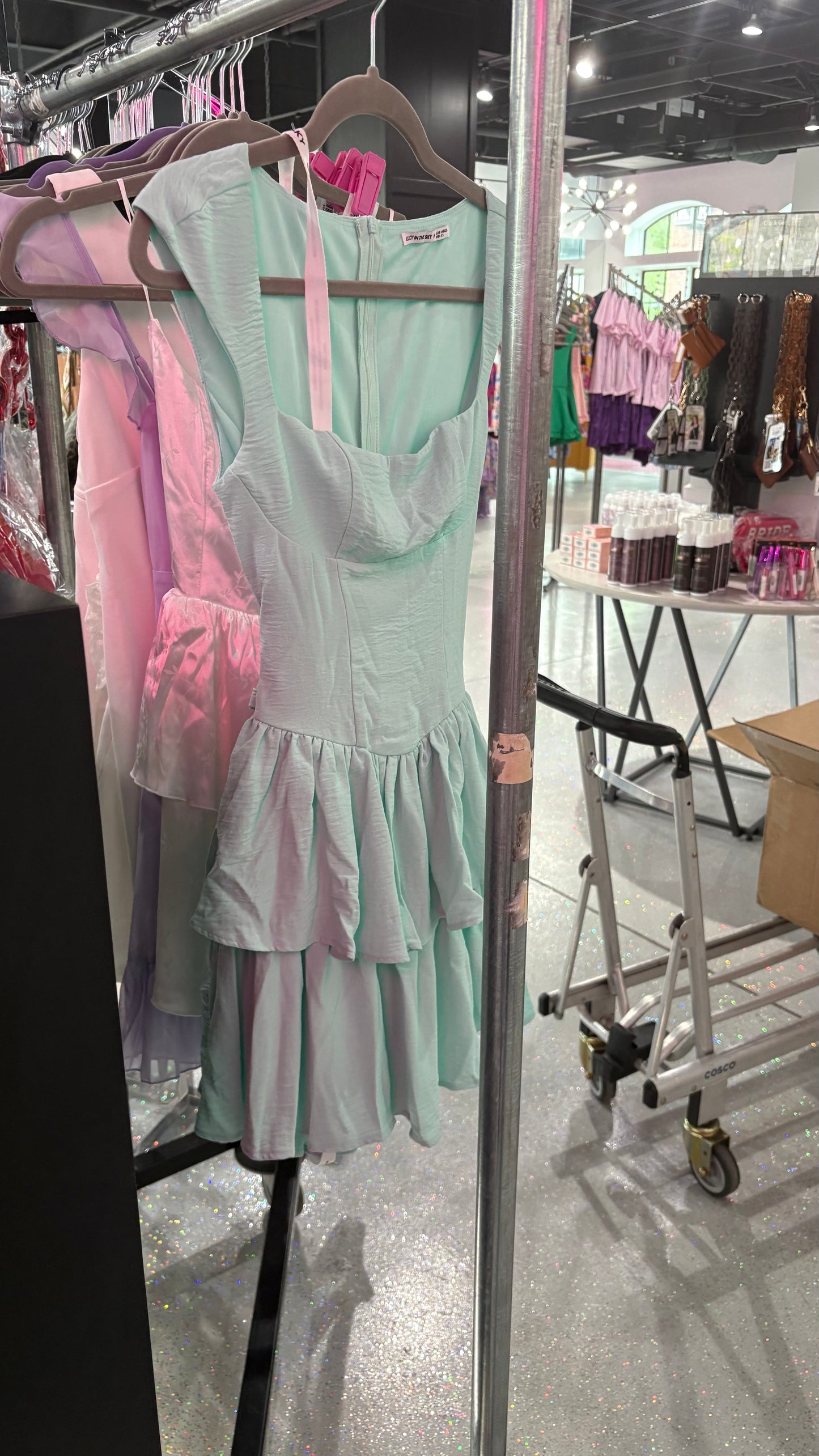 Wide Strap Ruffle Dress