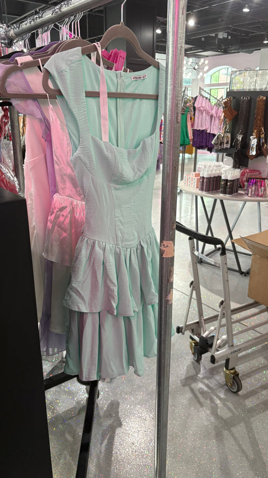 Wide Strap Ruffle Dress