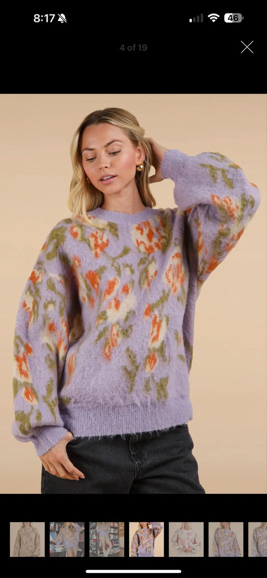 Lavender Florals Sweater