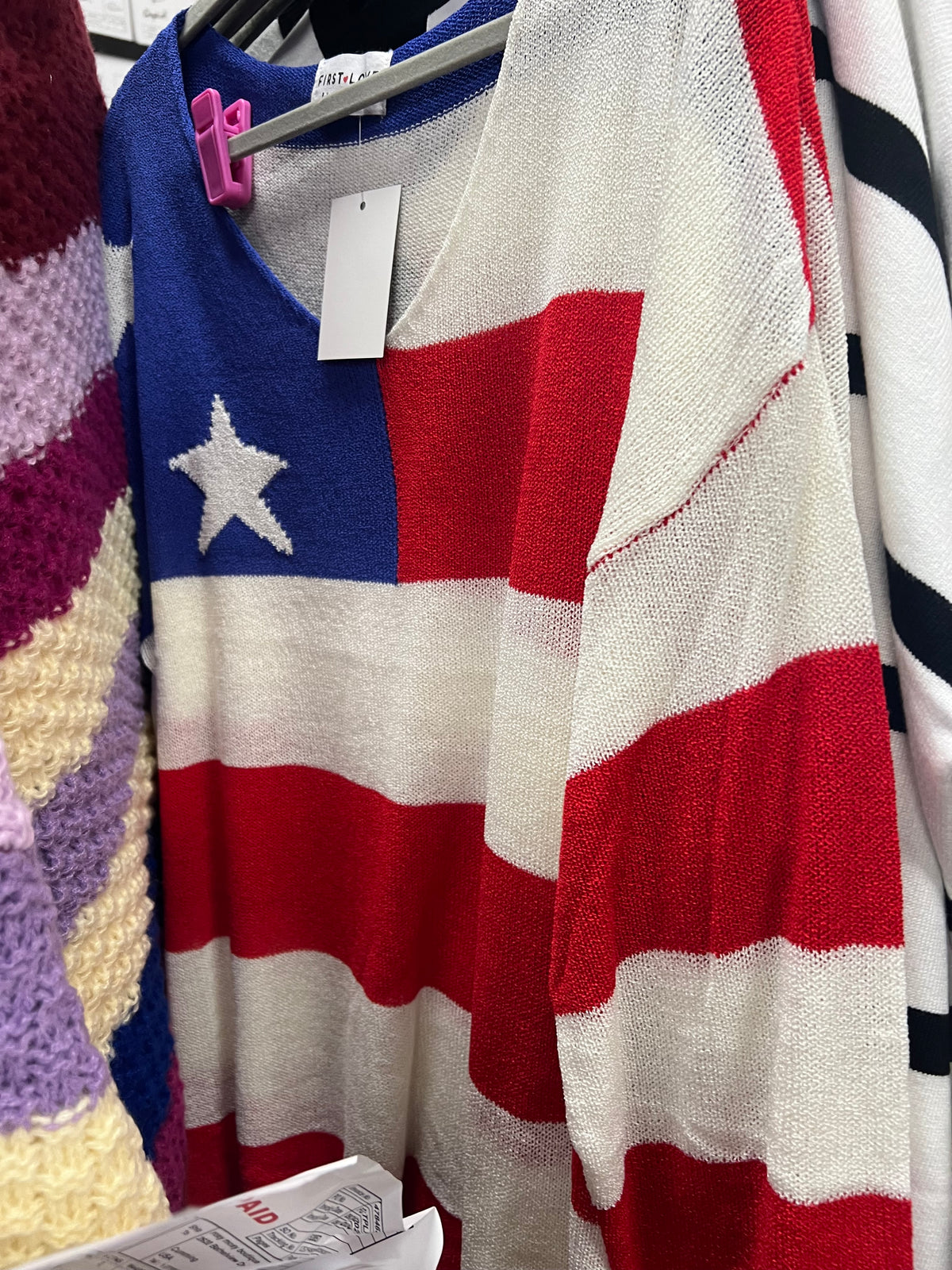 American Flag Knitted Top