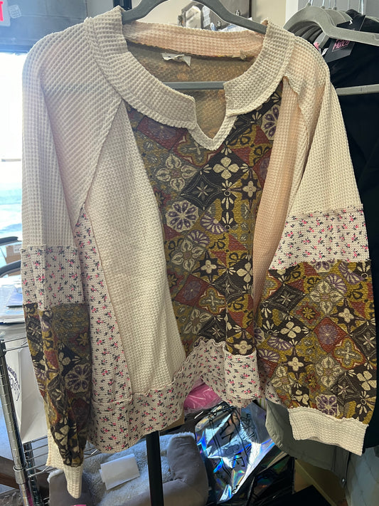 Contrast Thermal Knit Top