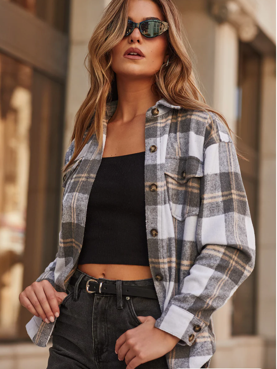 YMI Plaid Shacket