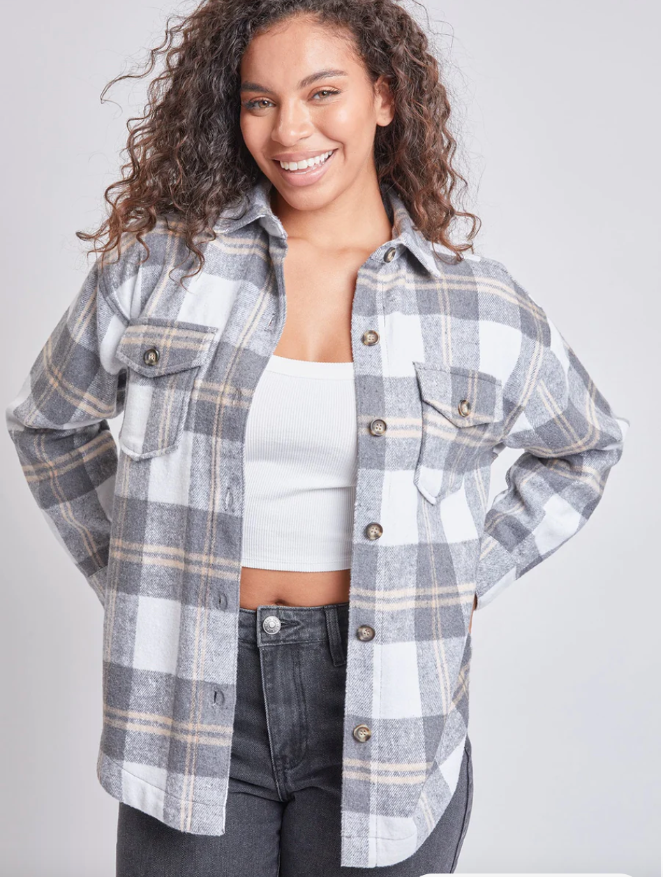 YMI Plaid Shacket
