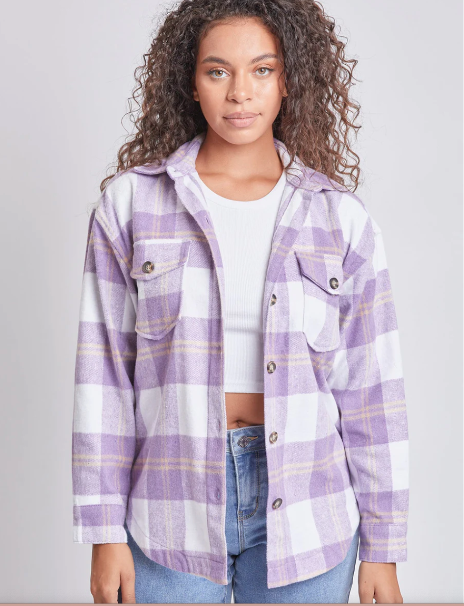 YMI Plaid Shacket