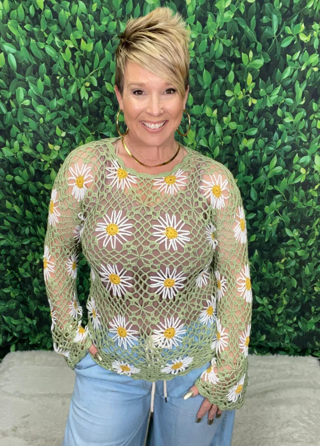 Dainty Daisy Crochet Top