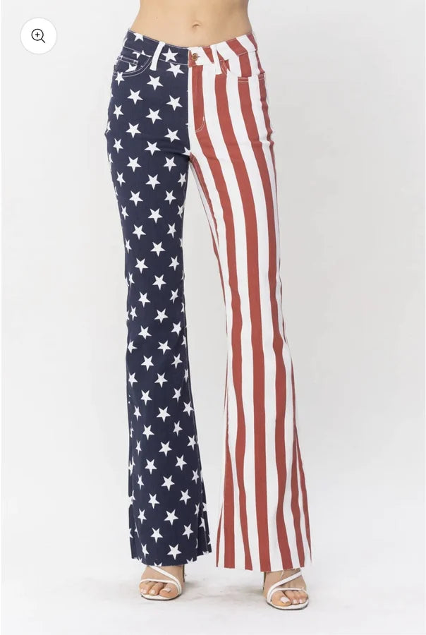 Judy Blue: HW American Flag Flare