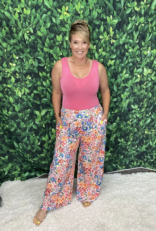 Floral Wide Leg Pants