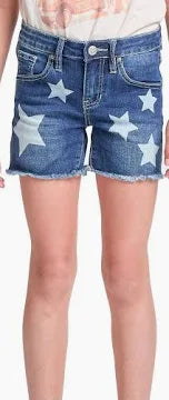 Girls Star print Fray Hem Shorts