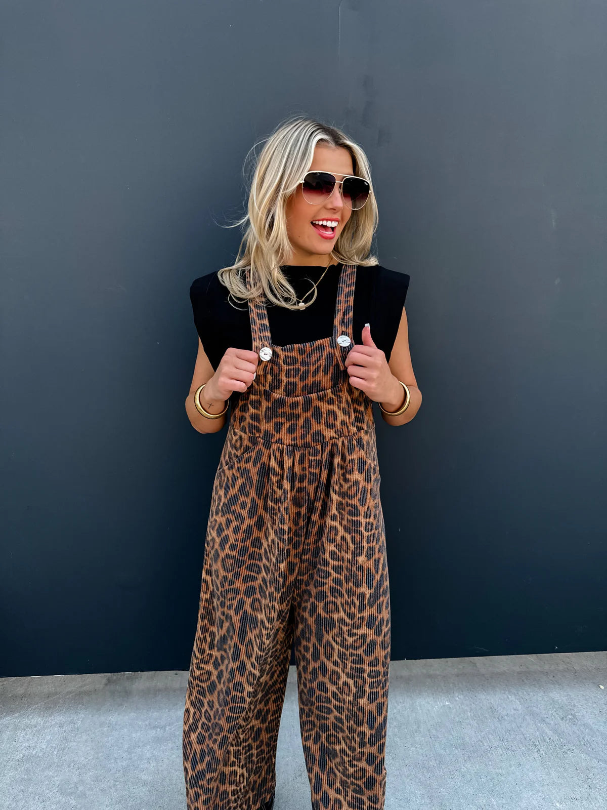 Karli Cheetah Boho Overalls