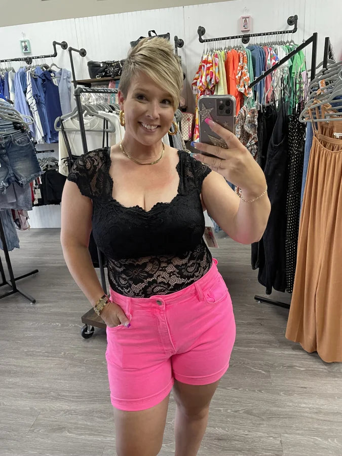 Lace Cap Sleeve Bodysuit