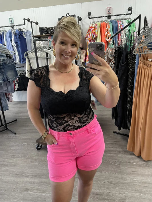 Lace Cap Sleeve Bodysuit