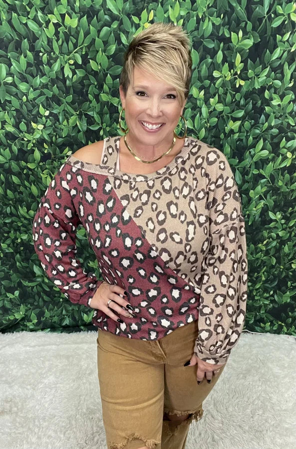 Leopard Cold Shoulder