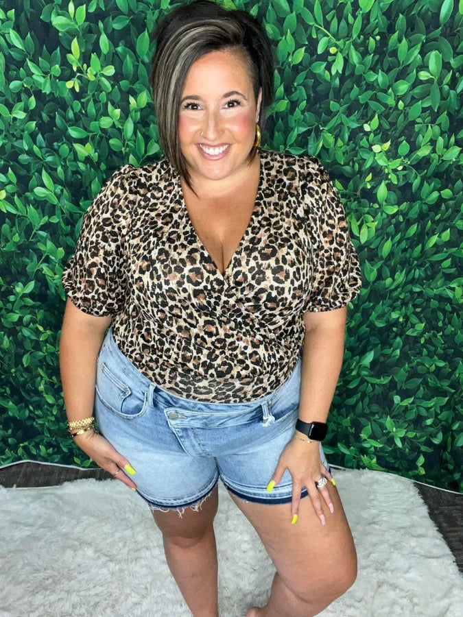 Leopard Crossover Top