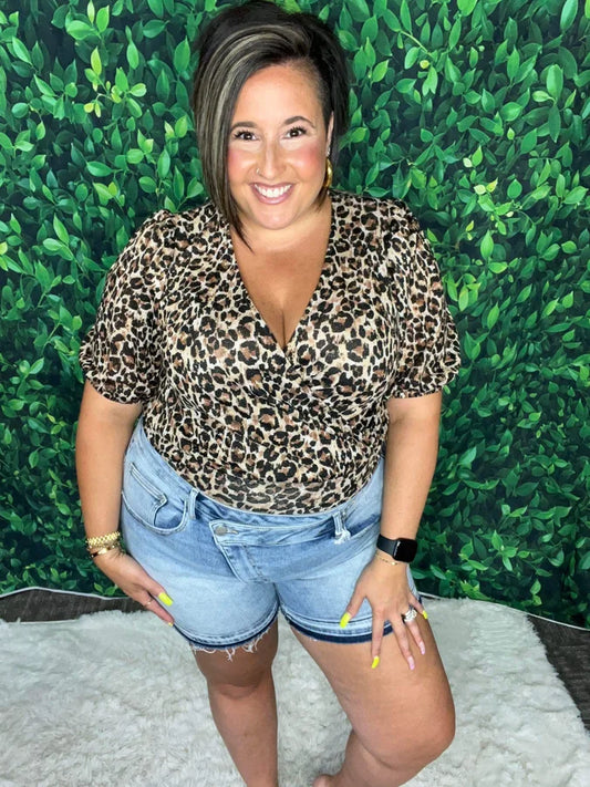 Leopard Crossover Top