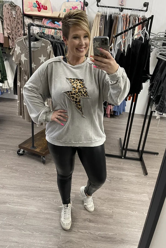 Mineral Washed Lightening Pullover