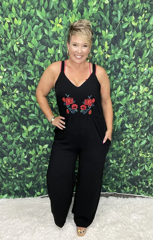 Midnight Rose Romper