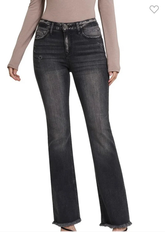 mid rise bootcut denim